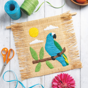 Hsp2701 Raffia Parrot Embroidery